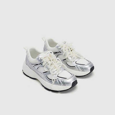 UR国内代购2025夏季女士时尚都市少女珍珠蝴蝶结运动鞋UAYS50072