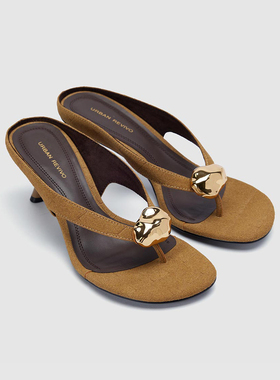 UR国内代购2026春季女士百搭时尚度假风露趾高跟拖鞋UAWS60024