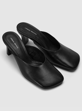 UR国内代购2025夏季女士时尚百搭摩登气质高跟包头拖鞋UAWS50080