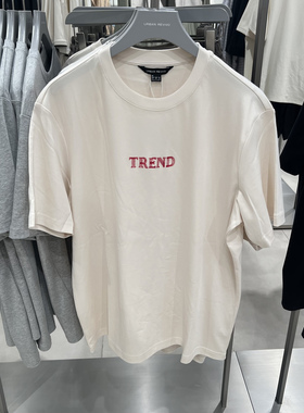 UR国内代购2025秋季男装时尚休闲撞色字母棉质短袖T恤UMM450106