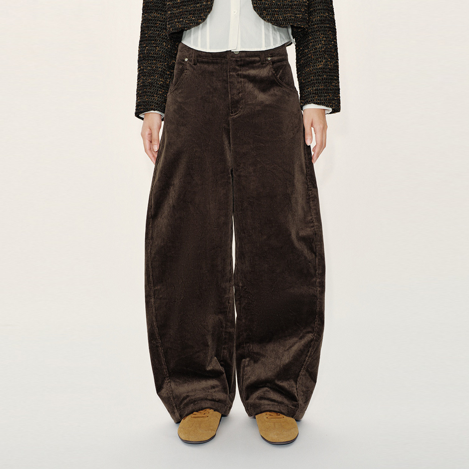 UR国内代购2025冬季女装休闲风简约百搭灯芯绒弯刀裤UYL650105,女装/女士精品,休闲裤,淘宝优惠券,粉丝福利购,淘宝优惠卷