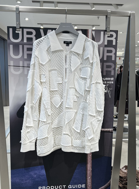 UR国内代购2025秋季女装设计感镂空拼接纽扣针织开衫UWG950202