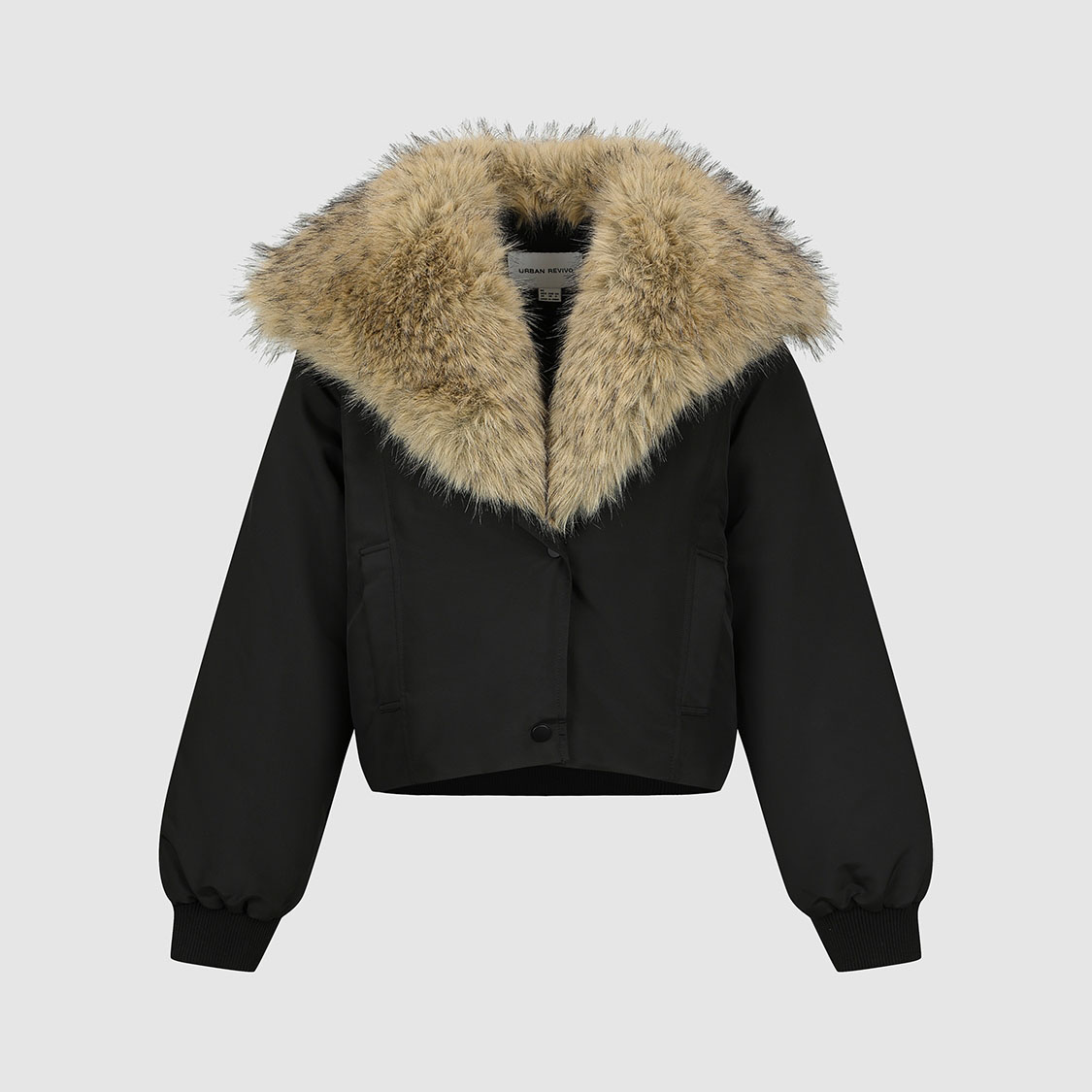 UR国内代购2025冬季女装潮流复古巴恩风毛领短款羽绒服UYV150107