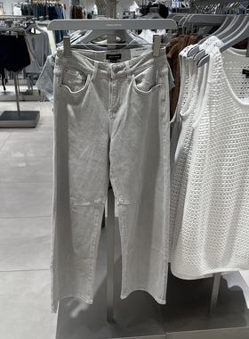 UR国内代购2025夏季女装时尚潮流洗水百搭弯刀休闲长裤UWU850002