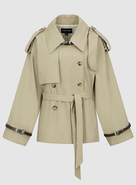 UR国内代购2025冬季女装魅力双排扣皮带腰带风衣外套UWG160010