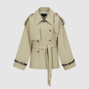 魅力双排扣皮带腰带风衣外套UWG160010 女装 UR国内代购 2025冬季