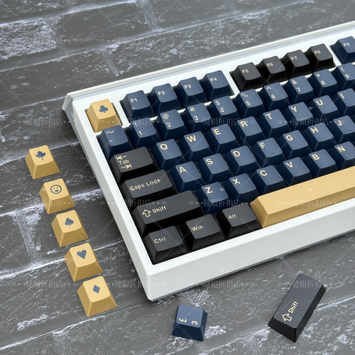 大叶蓝武士Cherry Keycap原厂高度键帽ABS材质二色163键机械键帽