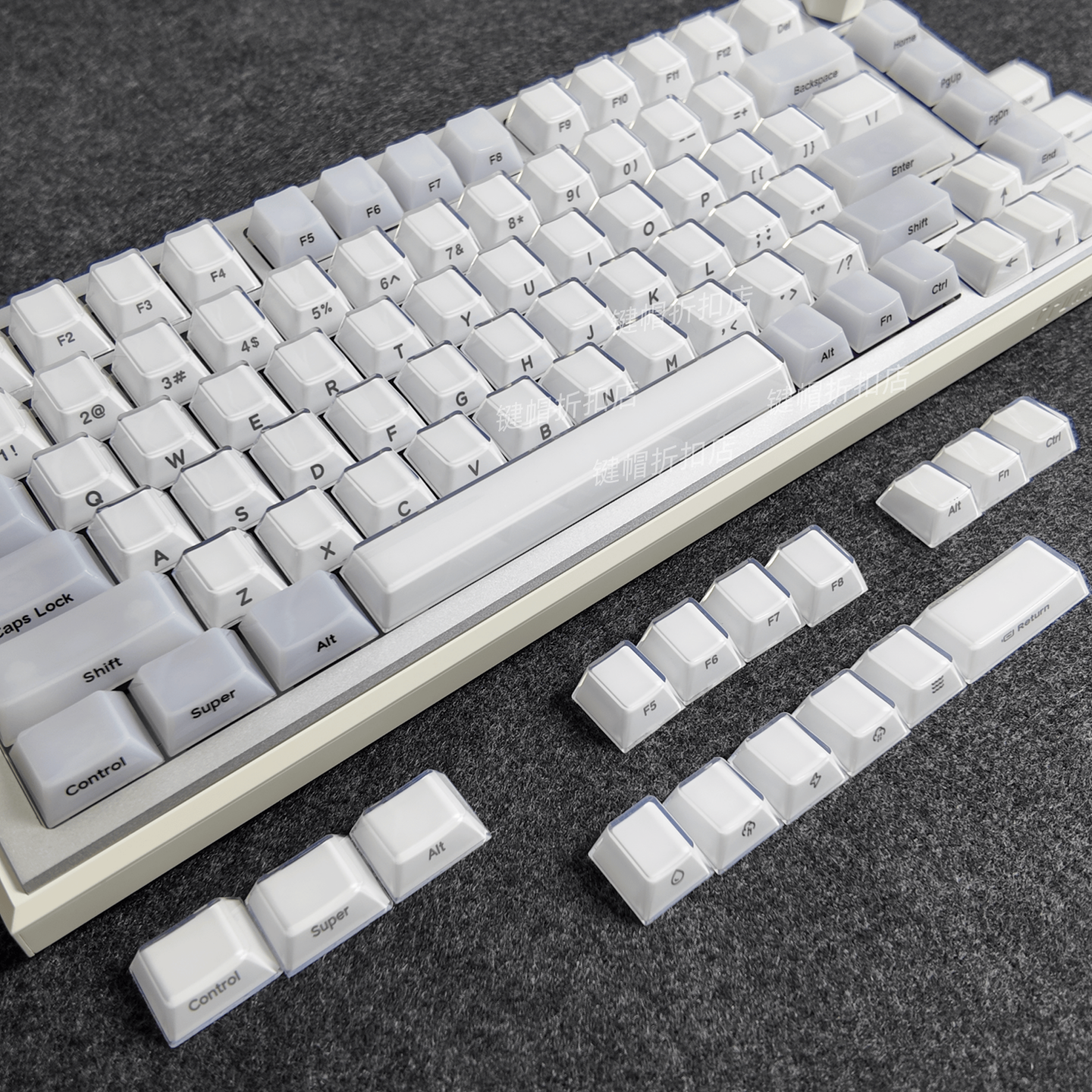 水晶果冻键帽原厂PC+ABS镭雕工艺带个性123键客制化磁轴机械键帽