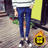 牛仔裤男加绒加厚小脚裤韩版修身纯色6005-P30，男装牛仔裤，星座103A