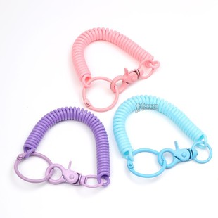 个性卡通电话线挂绳钥匙扣门禁卡塑料弹簧钥匙链挂绳伸缩弹力绳链