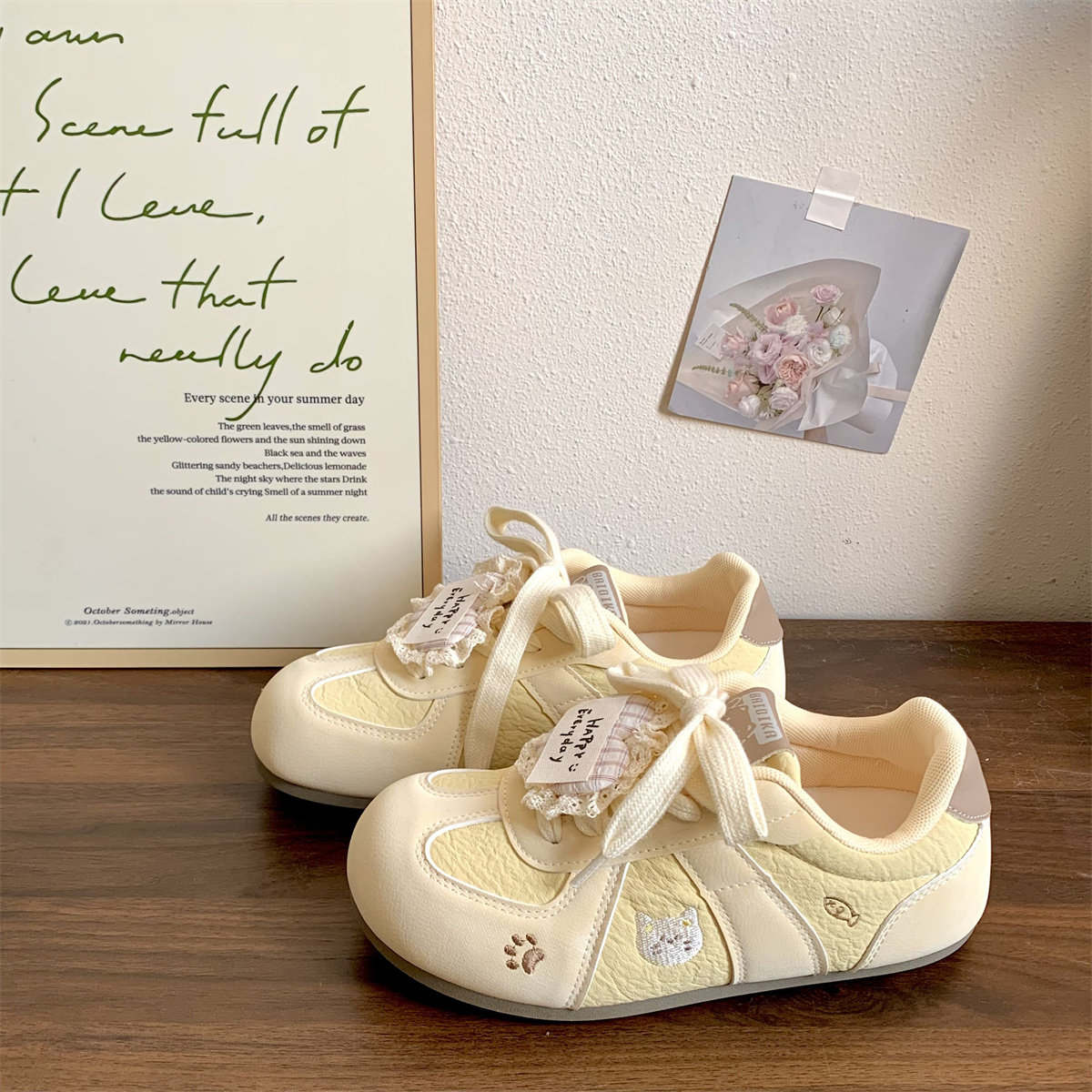 2026春秋新款小众可爱风爱心系带德训鞋女平底百搭休闲运动板鞋,女鞋,时尚休闲鞋,淘宝优惠券,粉丝福利购,淘宝优惠卷