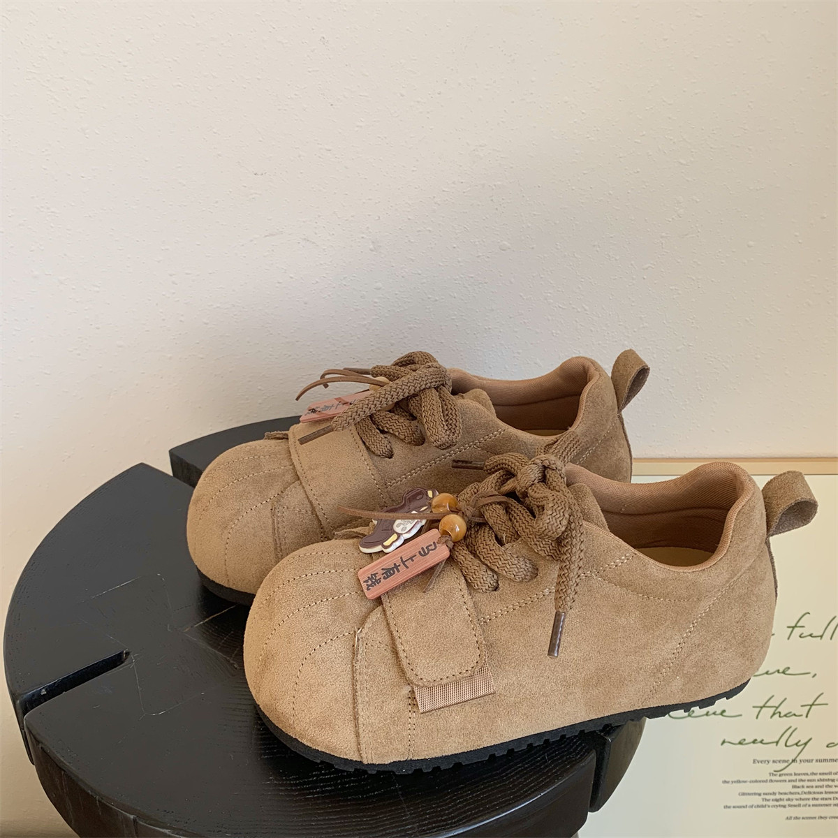 马上有钱挂件勃肯鞋单鞋女2026春季新款复古小众休闲大头面包鞋子