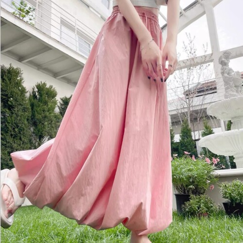 法式花苞半身裙女春秋夏季灯笼裙