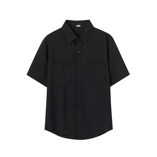 夏装高级感毕业答辩夏季新款短袖白衬衫男女薄款小衫设计感小众