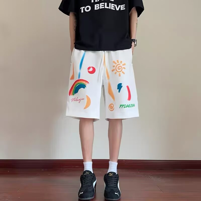 2025美式夏季薄款大码短裤男宽松直筒工装裤男潮牌五分裤
