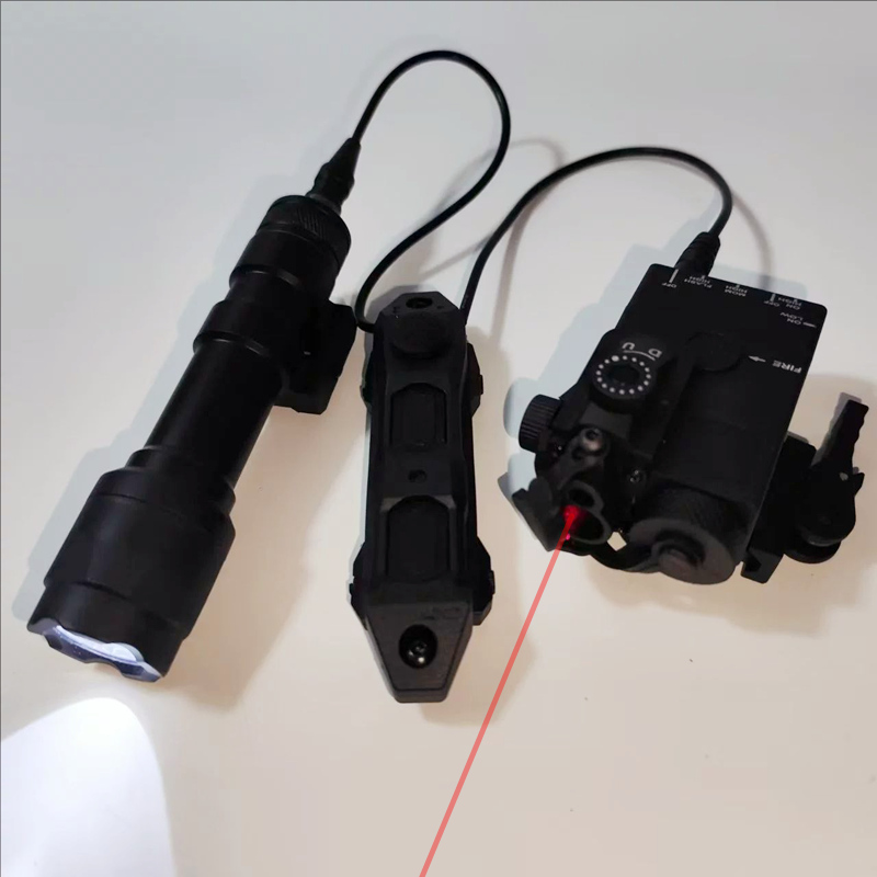 DBAL-MINI镭射指示盒指示器红绿激光战术手电M600三控鼠尾电池盒