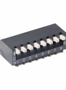 DSPV08LSGET 2.54mm间距8位琴键式贴片拨码开关