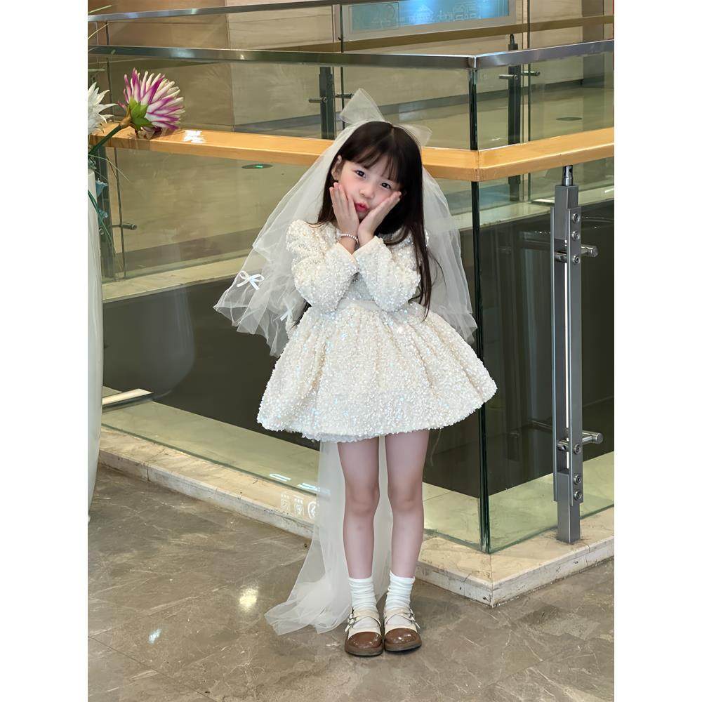 女.童爆闪蓬蓬连衣裙花童生日女孩拖尾洛丽塔公主裙表演女宝礼服,童装/婴儿装/亲子装,儿童礼服,淘宝优惠券,粉丝福利购,淘宝优惠卷