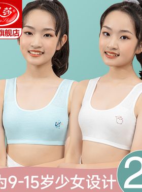 浪莎少女内衣青春发育期薄款文胸无钢圈小学初中学生女童背心DT