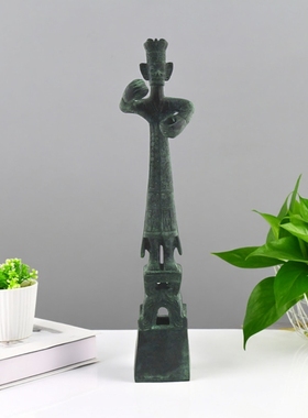 仿古青铜器摆件三星堆文化巨人青铜立人工艺品家居装饰品礼品镇宅