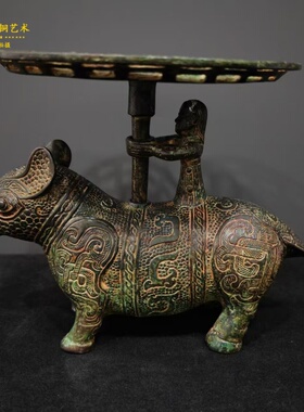 仿古青铜器青铜盘家居摆件