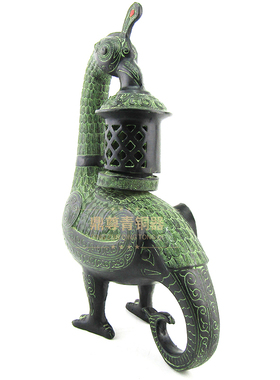 仿古青铜器鸟尊鸟灯家居摆件复古装饰别墅用办公室装修工艺品礼品