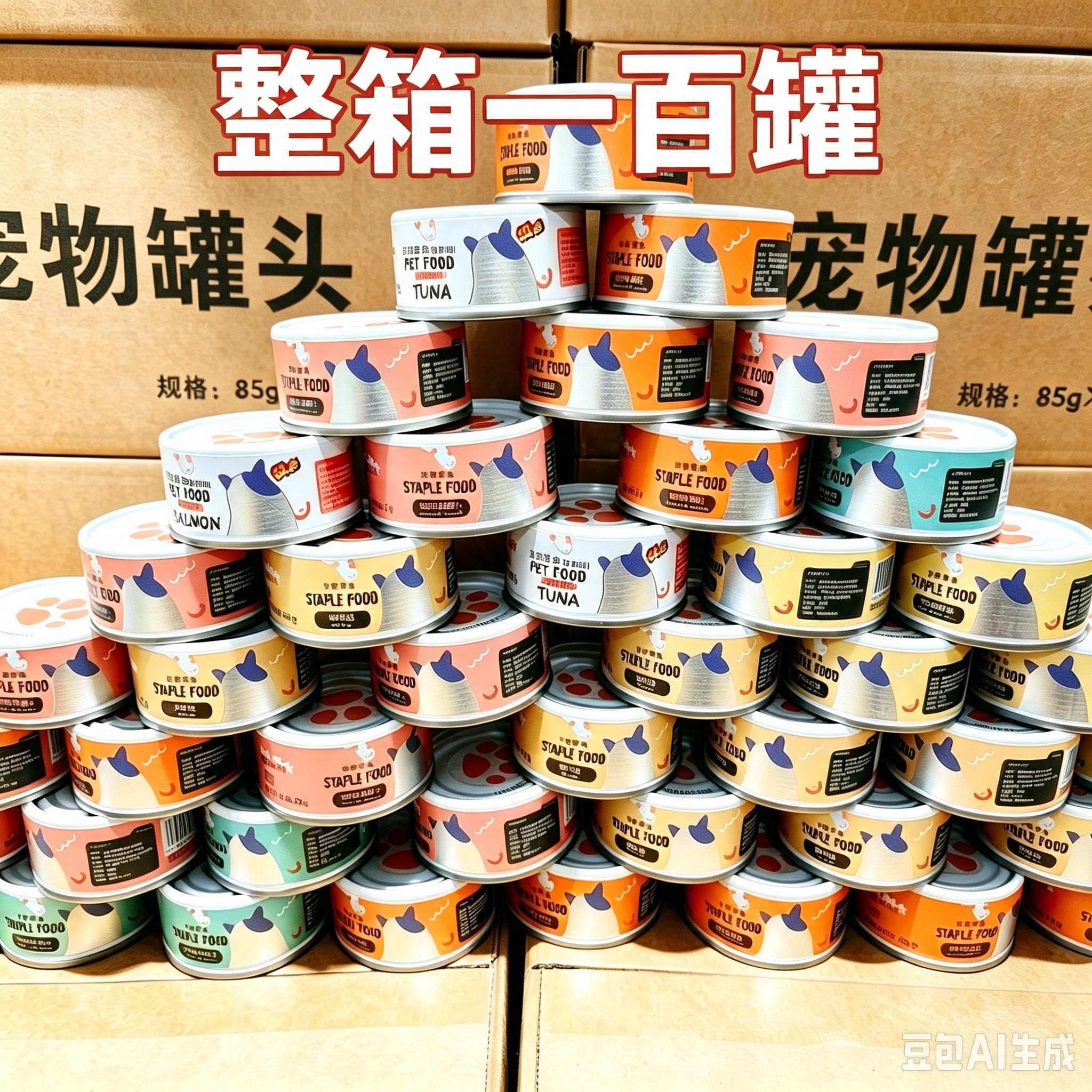 整箱100罐放羊的星星宠物零食猫罐头狗罐头85g补充营养猫犬通用