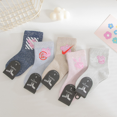 儿童袜子春秋款纯棉可爱小猪