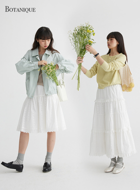 Botanique植物学“西西里小岛”长绒棉蕾丝蛋糕长裙/短半身裙女夏