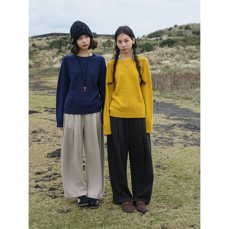 Botanique植物学“济州岛冬日”桑蚕丝醋酸羊毛休闲裤