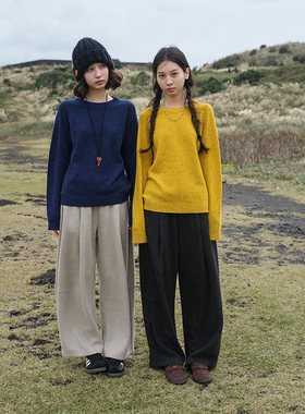 Botanique植物学“济州岛冬日”桑蚕丝醋酸羊毛休闲裤