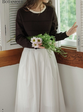 【现货】Botanique植物学“胶囊系列”一朵白云纸感显瘦半身A字裙