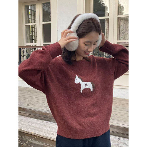 Botanique植物学“济州岛冬日”羊驼羊毛小马毛衣