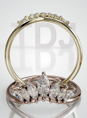 18K金水滴群镶轻奢可定制女戒