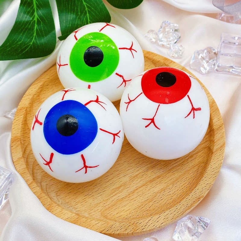 万圣节仿真眼球大眼珠整蛊玩具假眼睛5.5公分暴眼魔鬼眼发泄眼球