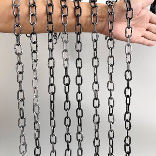 万圣节仿古银铁链特小号实心塑料鬼屋密室创意装 饰仿旧链条舞台用