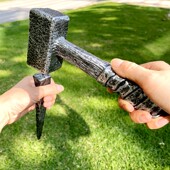 六一儿童节万圣节道具影视刑具塑料武器仿真铁锤铁钉酒吧化装 舞会