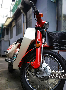 适用幼兽C50/C70前叉 SuperCUB110幼兽前减震架 复古改装弹簧减震
