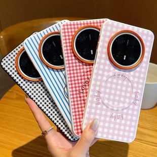 磁吸气囊支架Mate70外壳 适用华为Mate60壳潮牌新款 金甲系列Mate60pro pro 保护套轻奢风Mate70pro