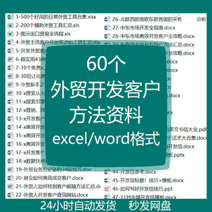 外贸开发客户方法资料流程营销搜索引擎业务员技巧市场邮件模板