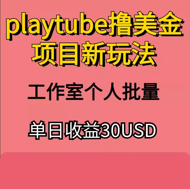 2024新玩法外面收费12000的playtube撸美金项目工作室个人批量 商务/设计服务 设计素材/源文件 原图主图