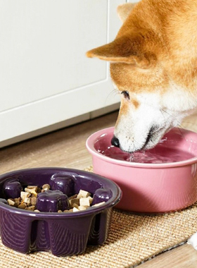 美国LE TAUCI陶瓷水碗狗柴犬边牧防打翻防噎 Petisan