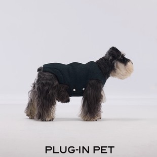Petisan PET斜纹背褶侧开合老钱风宠物羊毛复古马甲夹克 PLUG