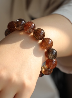 收藏品天然黑晶超手链高端品质上手超美喜欢大颗粒的朋友别错过