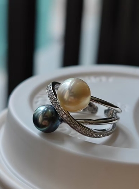 这款戒指好看啊干枯玫瑰&大溪地纯银镀金镶嵌 款式新颖时尚有气质