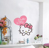 墙贴墙帖贴纸儿童房电视背景卧室 Hello kitty凯蒂猫公主蝴蝶结
