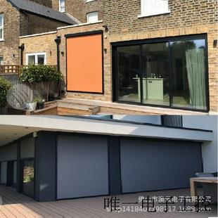 外贸酒店别墅咖啡厅定制透明杜亚电动窗帘防风卷帘防风遮阳帘