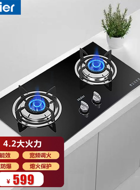 海尔燃气灶双灶家用台嵌两用天然气灶台式煤气灶双灶头JZT-Q235