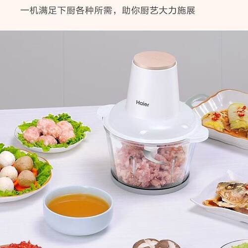 海尔绞肉机家用电动多功能搅拌机辅食机绞肉馅