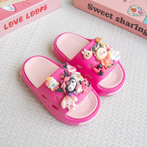 新款爆款卡通库洛米拉布布百搭男女童EVA拖鞋时尚软底防滑凉鞋